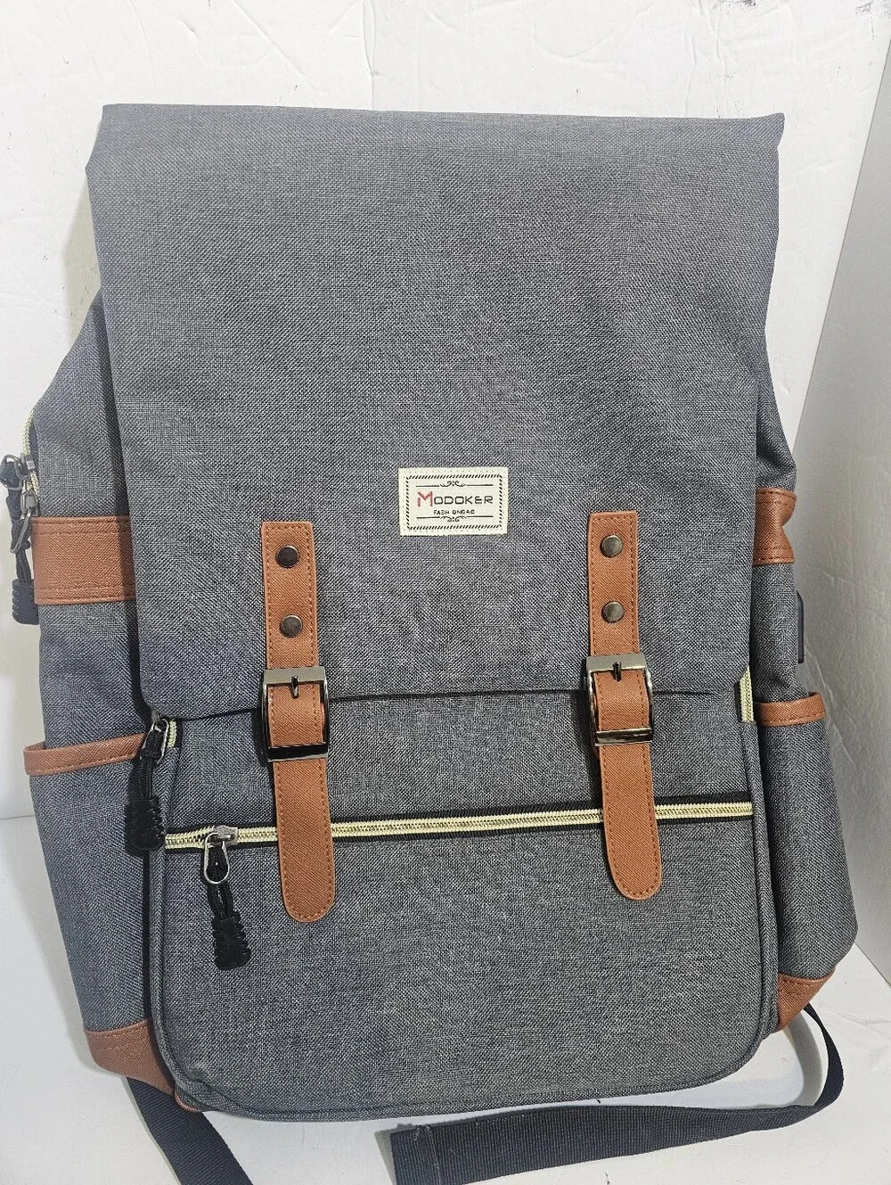 Modoker Backpack Bookbag Retro Style USB Charging Port New